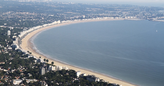 View across La Baule beach and the Bay of Pouliguen